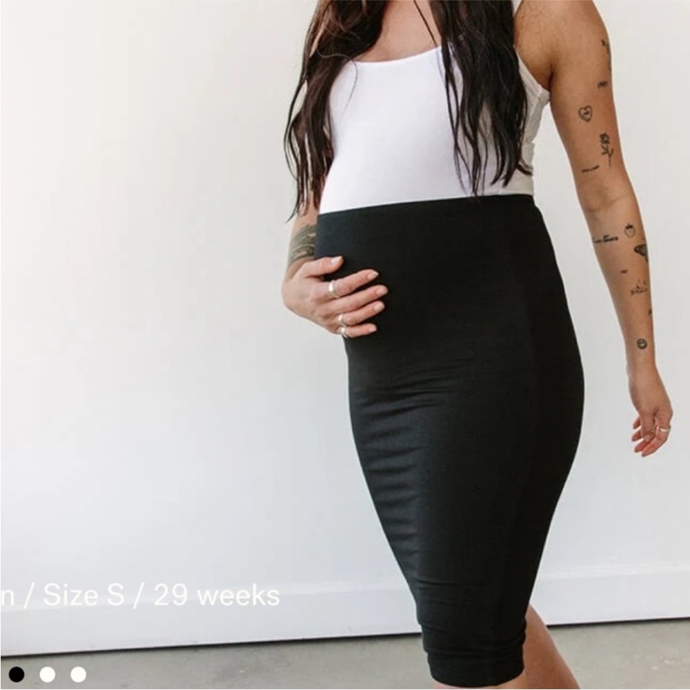 STORQ Black Classic Pencil Skirt Maternity
Comfort Midi Knee Length Pullon